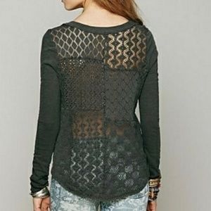 Free People Crochet Patches of Lace Patchwork Top